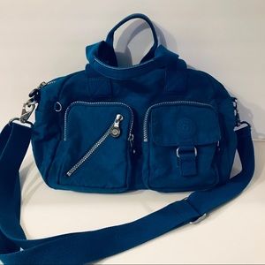 Kipling large handbag tote Blue Tropics